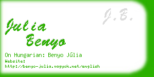 julia benyo business card